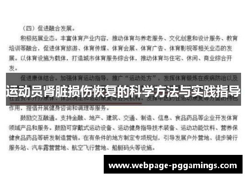 运动员肾脏损伤恢复的科学方法与实践指导